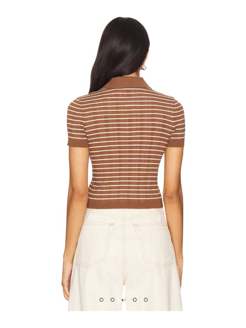 Lovers and Friends Camelia Stripe Short Sleeve Polo. - Picture 3 of 12